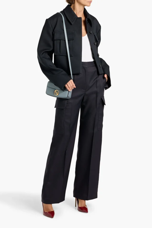 Stella McCartney Gabardine Wide-Leg Cargo Pants in Black, photo 2 of 4 from THE OUTNET