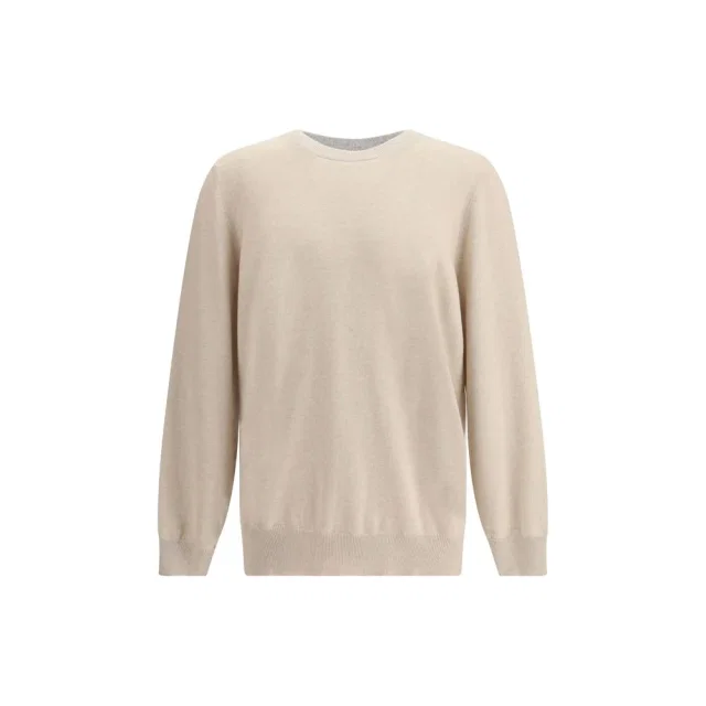 Brunello Cucinelli Cashmere Crew Neck Sweater — Beige in Beige, image 1 of 1 from italist