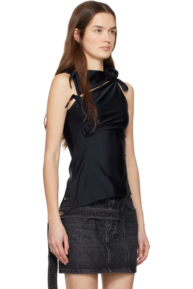 Coperni Black Flower Top, photo 2 of 4 from SSENSE