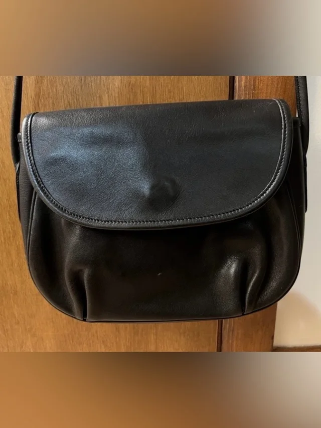 Coach Vintage Cafe Black Leather Flap Crossbody Bag in black Leather from Poshmark, photo 3 of 3
