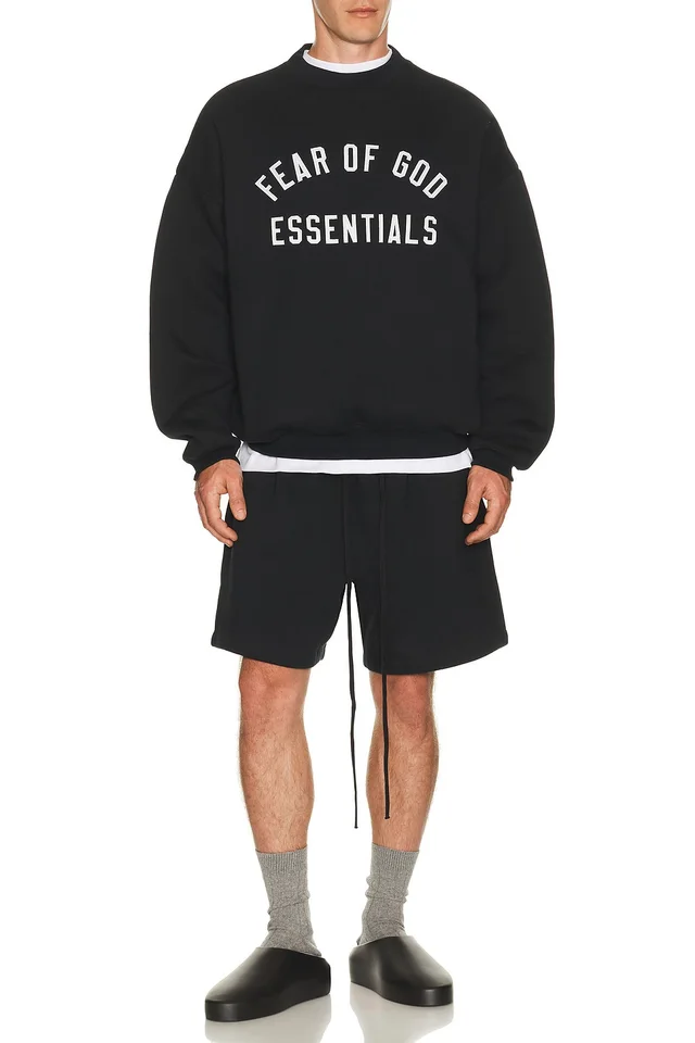 Fear of God ESSENTIALS 90'S Crewneck Sweatshirt in Vintage Black, photo 3 of 5 from REVOLVE (Canada)