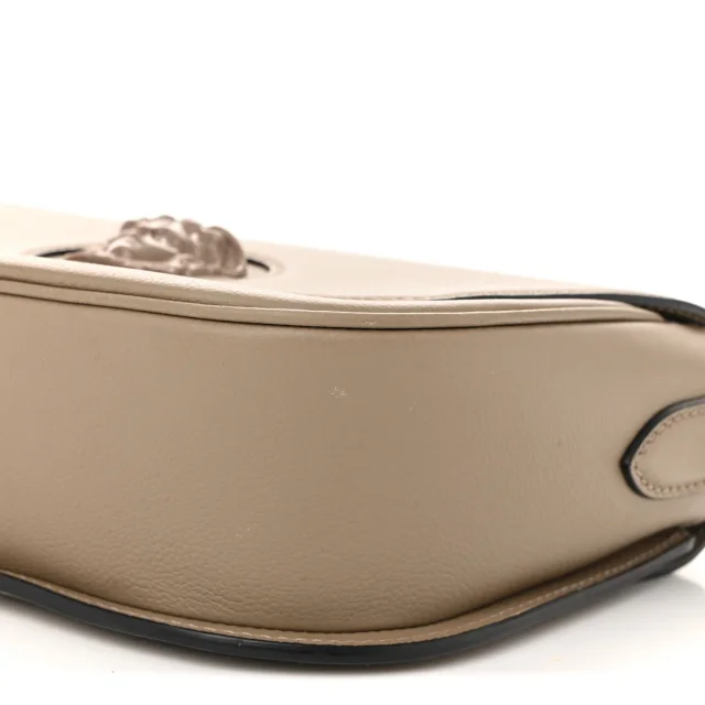 Versace Grained Calfskin La Medusa Flap Shoulder Bag Taupe in Taupe Caviar leather from FASHIONPHILE, photo 9 of 13