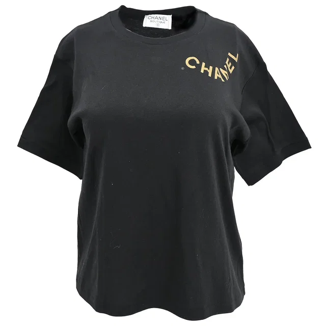 Chanel T-shirt Black in Black from AMORE Vintage Tokyo