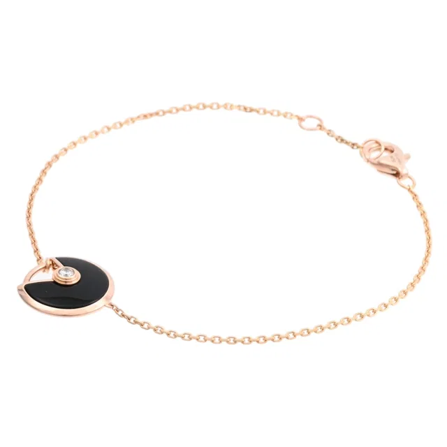 Cartier 18K Amulet Bracelet Pink Gold/Black in Black from VINTAGE QOO TOKYO