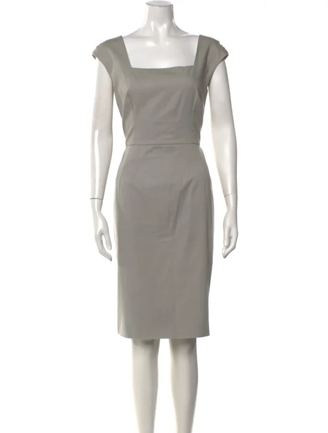 Dolce & Gabbana Square Neckline Knee-Length Dress in gray from The RealReal