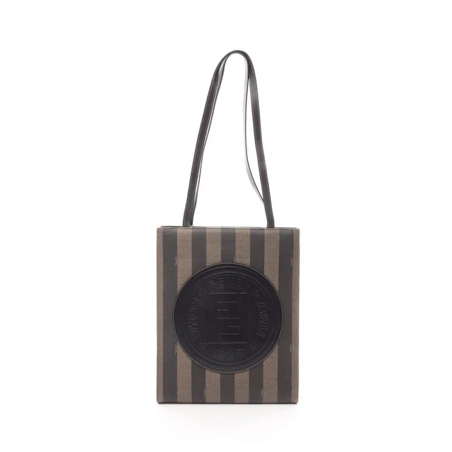 Fendi Pecan Tote Bag Canvas Leather Brown Black in black|brown|red Canvas from Poshmark