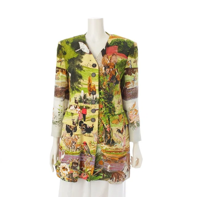 Hermès Vintage Kermit Oliver Jardin Deden Ou Naturalia Garden of Eden in Silk from The Reluxe
