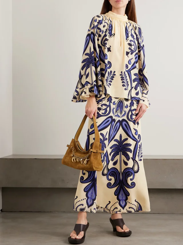 JOHANNA ORTIZ Everywhere printed silk crepe de chine maxi skirt in Beige, photo 2 of 2 from NET-A-PORTER (Canada)