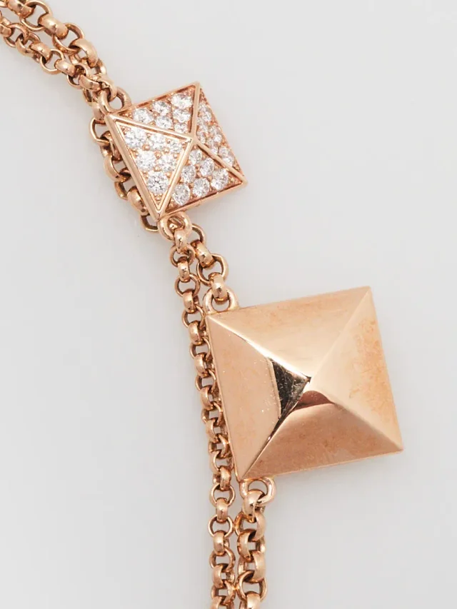 Hermès 18k Rose Gold and Diamond Clou d'H Bracelet in Pink from Yoogis, photo 4 of 5