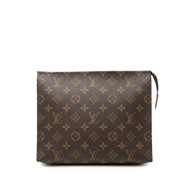 Brown Louis Vuitton Monogram Toiletry Pouch 26 Clutch Bag in Brown Coated canvas from Designer Revival, photo 1 of 1