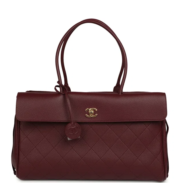 Chanel Large "Urban Essential" East West Shopping Tote Dark Burgundy Caviar Gold Hardware in Burgundy Caviar leather from Madison Avenue Couture