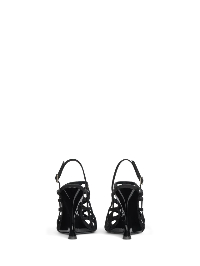 Balmain Wedge Cage sandals in suede, photo 5 of 7 from SENSER