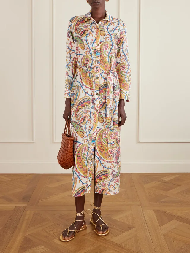 ETRO Belted paisley-print cotton-voile midi shirt dress, photo 2 of 2 from NET-A-PORTER (Canada)