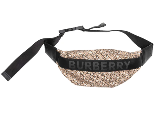 Tan & Multicolor Burberry Logo Print Waist Bag in Brown Nylon from Designer Revival