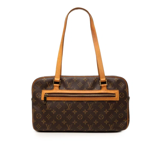 Brown Louis Vuitton Monogram Cite GM Shoulder Bag in Brown Coated canvas from Designer Revival