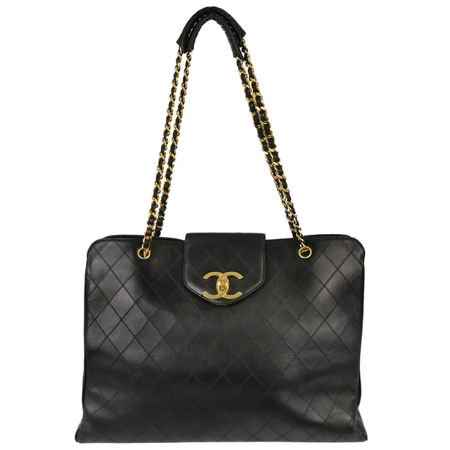 Chanel 1991-1994 Black Lambskin Bicolore Supermodel Shoulder Bag in Black Lambskin from AMORE Vintage Tokyo