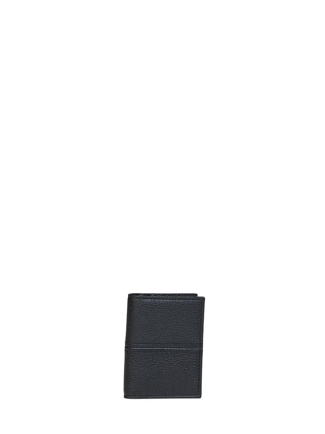 Maison Margiela Dress-Age Card Wallet — Black Calf Leather & Purses in Black Calfskin from HEWI