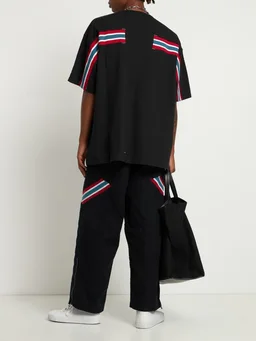 INCOTEX RED X FACETASM Wide trousers with applied details in 100% Cotton, photo 2 of 7 from LUISAVIAROMA