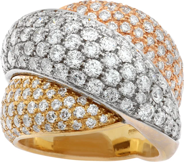Damiani Gomitolo diamond ring in 18k white yellow and rose gold in White White Gold, Yellow Gold, Pink Gold from Gray And Sons