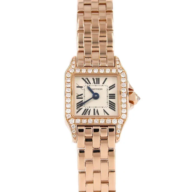 Cartier Mini Santos Demoiselle Pink Gold Quartz in Pink from LuxUness