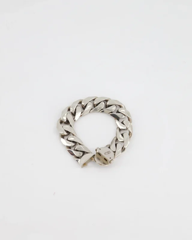 Dior X Kenny Scharf Silver Cuban Link Bracelet with Jade Stone and Crystals in Silver from Sellier, photo 4 of 6