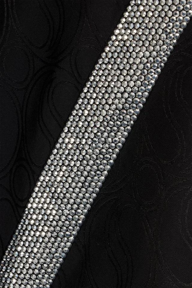 Stella McCartney Crystal-Embellished Satin-Jacquard Wide-Leg Pants in Black, photo 4 of 4 from THE OUTNET