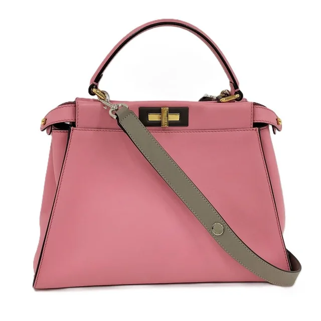 Fendi Peekaboo Pink Shoulder Bag in Pink Leather from The Reluxe