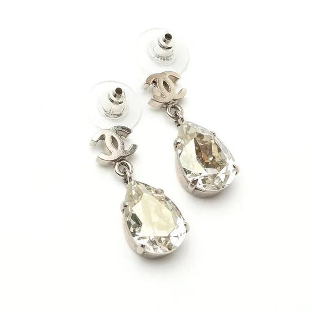 Chanel Coco Mark Rhinestone Drop Earrings from A Retro Tale, photo 3 of 4