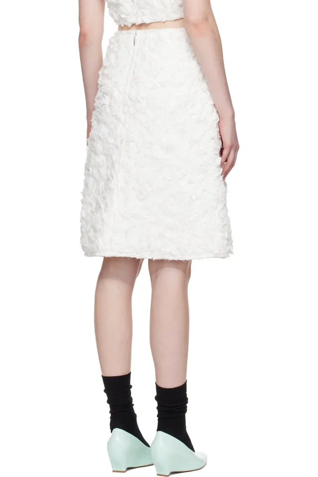 SHUSHU/TONG White A-Line Midi Skirt, photo 3 of 4 from SSENSE