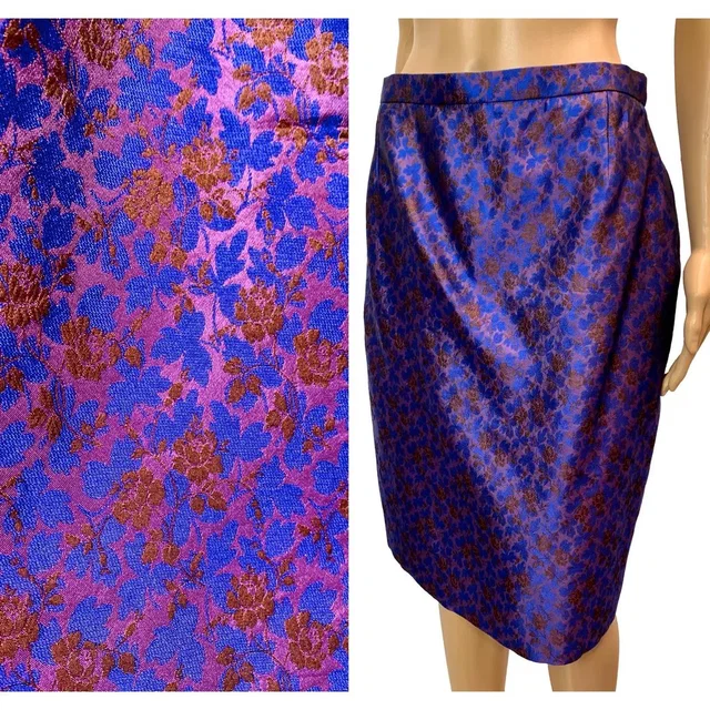 Christian Lacroix Vintage Silk Pencil Skirt | France 44, Women's (Size 30) in multicolor Silk from Grailed