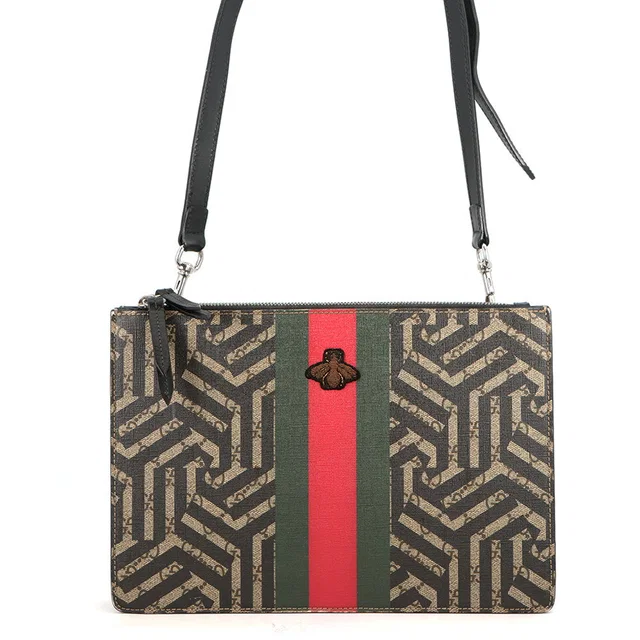 Gucci GG Kaleido Shoulder Bag Beige/Black450953 GG Kaleido Leather in Beige Leather from GALLERY RARE