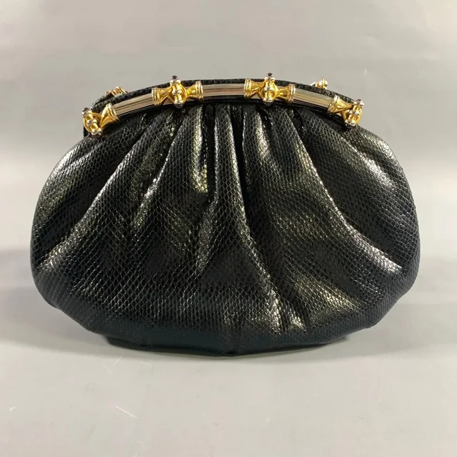 Judith Leiber Gold Snakeskin Clutch Handbag from Grailed