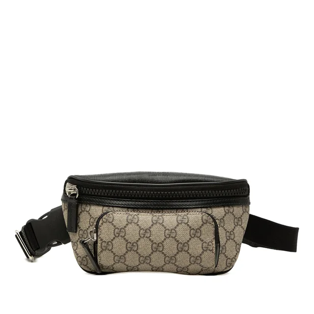 Beige Gucci GG Supreme Belt Bag in Beige Coated canvas from Designer Revival
