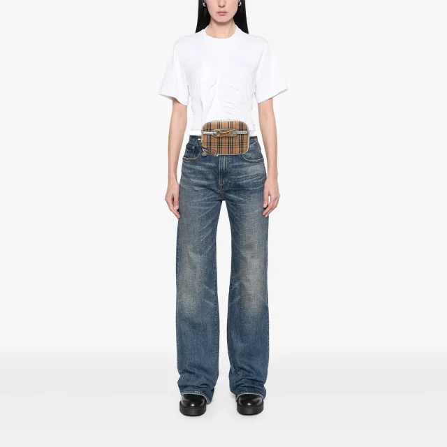 Burberry Haymarket Check Canvas 1983 Link Belt Bag in Beige Canvas from Designer Revival, photo 6 of 6