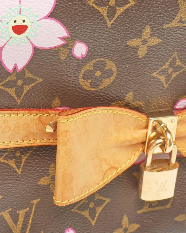 Louis Vuitton Monogram Takashi Murakami Cherry Blossom Sac Retro Bag in Suede from A Retro Tale, photo 8 of 12