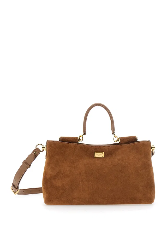 Dolce & Gabbana Vittoria Shoulder Bag — Brown Suede in Brown Suede from HEWI