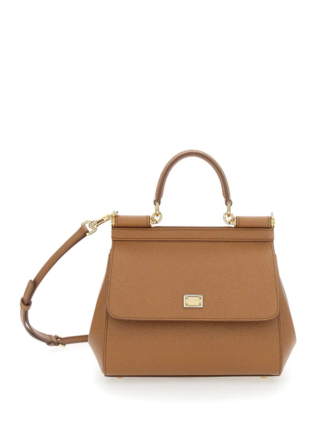 Dolce & Gabbana Sicily Top Handle Bag — Brown Leather in Brown Leather from HEWI