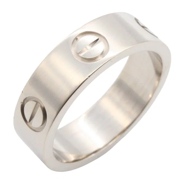 Cartier Love Au750 White Gold Ring Size 51 in White from LuxUness