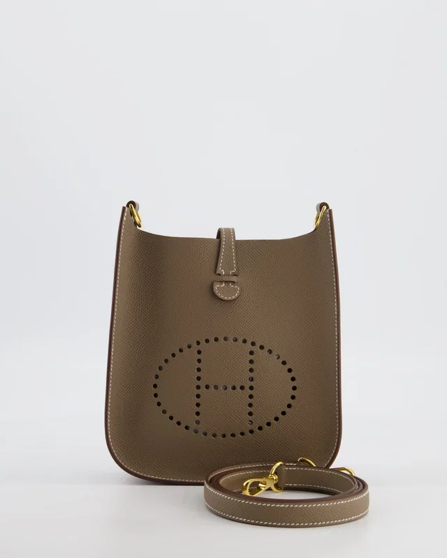 Hermès Mini Evelyne Sellier Bag in Taupe Epsom leather from Sellier