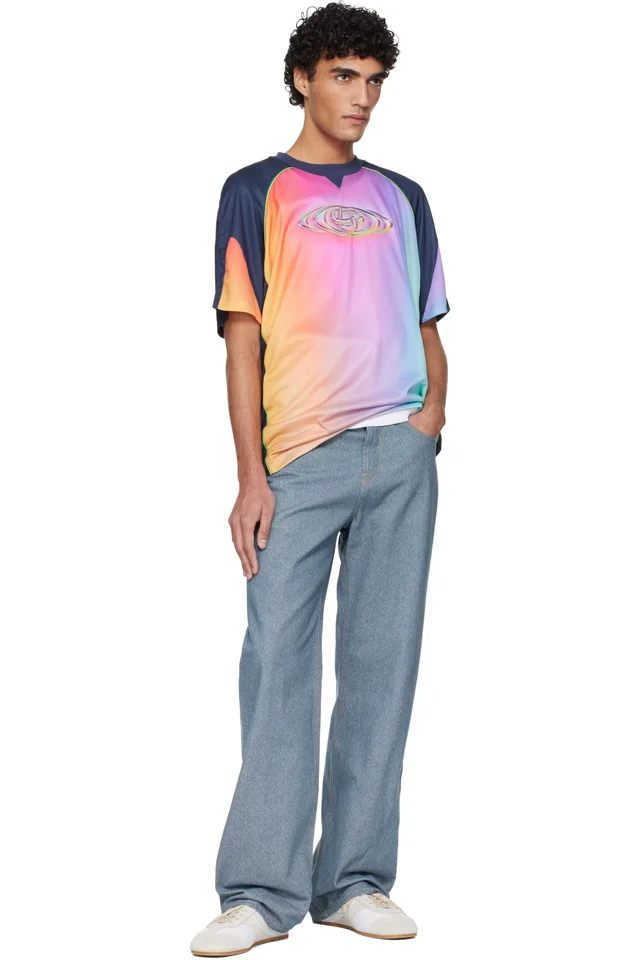 Casablanca Multicolor Short Sleeve Football T-shirt, photo 4 of 4 from SSENSE