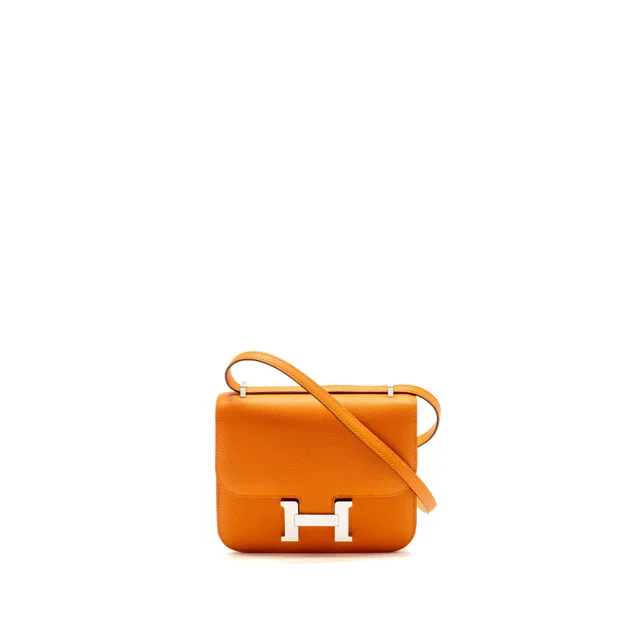 Hermès mini constance epsom orange SHW stamp B in Orange Epsom leather from EMIER