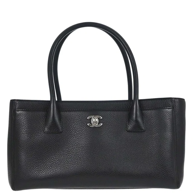Chanel Black Deerskin Executive Cerf Tote Bag in Black from AMORE Vintage Tokyo