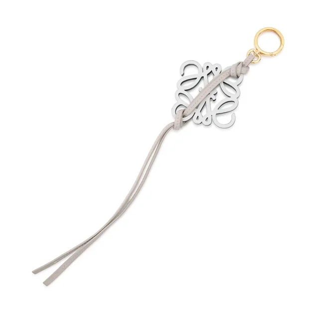 Loewe Anagram Bag Charm White/Light Blue/Gray Leather in White Leather from GALLERY RARE, photo 3 of 11