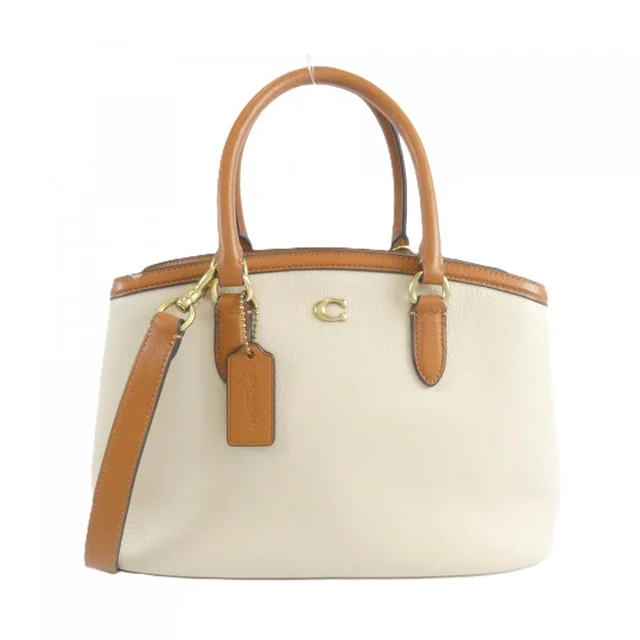 Coach CU025 bag in BEIGE+ BRAUN / GOLD metal fittings leather from KOMEHYO
