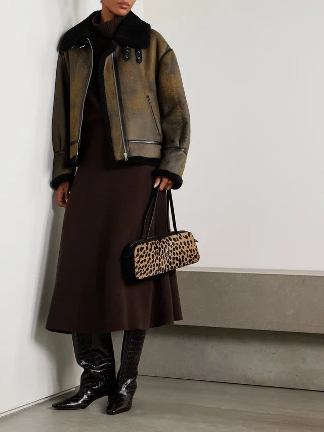 NOUR HAMMOUR Portia shearling jacket in Brown, photo 2 of 2 from NET-A-PORTER (Canada)