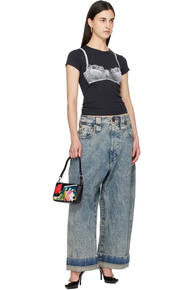 VAQUERA Black Bra Baby T-shirt, photo 4 of 4 from SSENSE