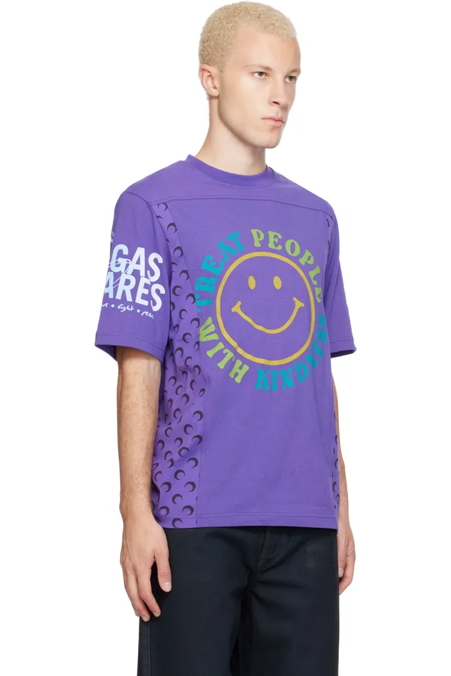 Marine Serre Purple Regenerated Graphic Jersey SS T-shirt, photo 2 of 4 from SSENSE