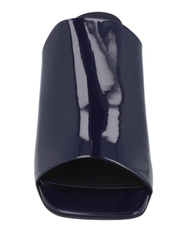 Salvatore Ferragamo Era Patent Leather Mules in blue, photo 4 of 6 from ShopSimon