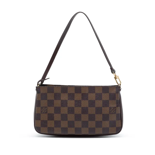 Brown Louis Vuitton Damier Ebene Pochette Accessoires Shoulder Bag in Brown Canvas from Designer Revival