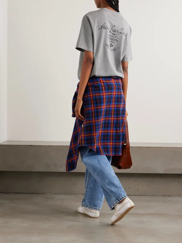 AIMÉ LEON DORE Clothier printed cotton-jersey T-shirt in Grey, photo 2 of 2 from NET-A-PORTER (Canada)